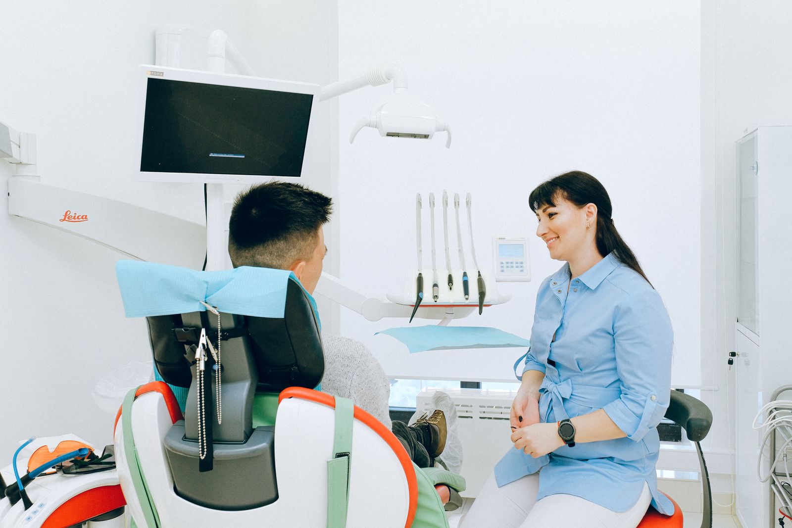A dentist with a patient